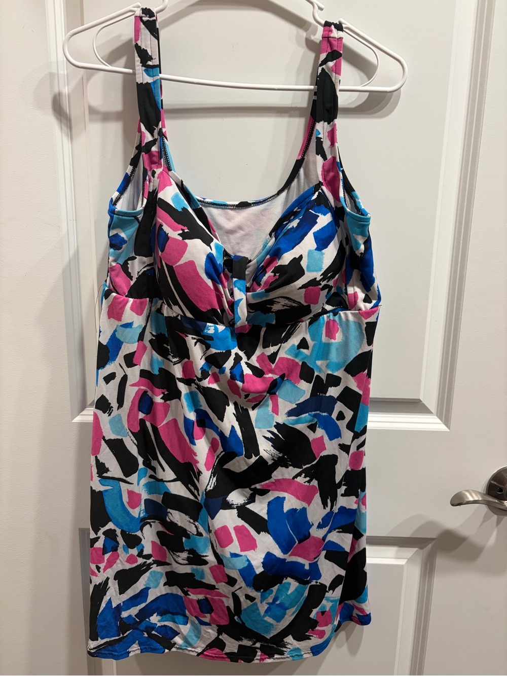 Catalina XL Floral One Piece Swimsuit Pink Blue Flowy Overlay